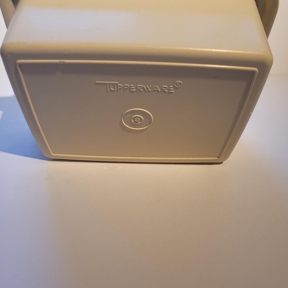 Vtg Tupperware Almond Beige Rectangular Storage 1254-10 Lid - Picture 3 of 7